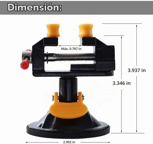 Vista 4 de Yakamoz Mini abrazadera universal de tornillo de succión de 360 grados, prensa de tornillo de banco de mesa con base de succión para bricolaje