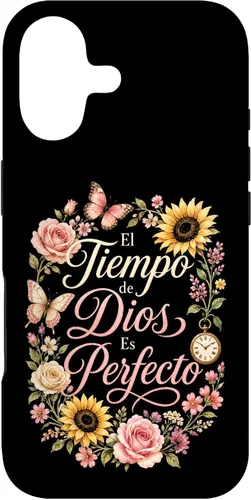 Vista 13 de Fe Cristiana El Tiempo De Dios ES Perfecto Floral Wreath Case for iPhone 16