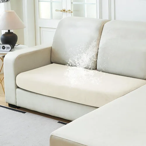 Vista 51 de NAISI Fundas de cojín impermeables de tela de terciopelo grueso lavable, 1 pieza, fundas individuales para sofá modular con parte inferior elástica