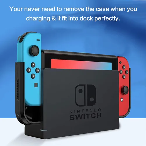 Vista 6 de PiMivco Dockable Case for Nintendo Switch 2017,Protective Case Compatible for Nintendo Switch and Joy-Con Controller ,TPU Grip Cover with