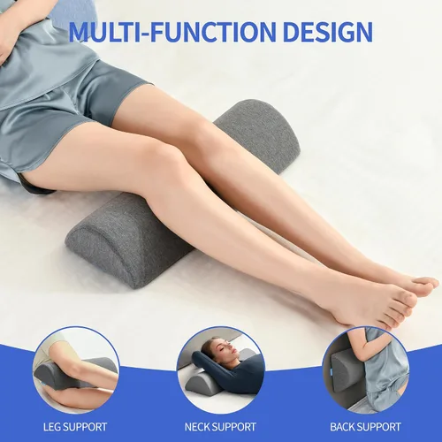 Vista 2 de Almohada de rodilla para dormir de espalda, almohada de piernas de espuma viscoelástica para dolor de espalda, soporte debajo de las piernas