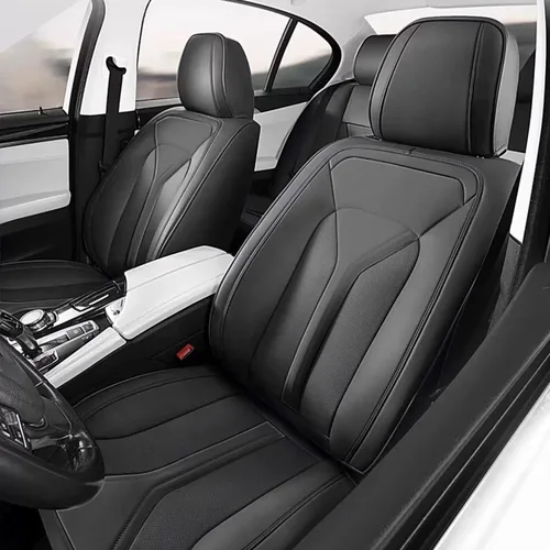 Vista 2 de Car Seat Covers Fit for Jeep Compass 2012-2025 Breathable Leather Seat Cusion Fit for Compass (2 Seat,Black)
