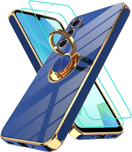 Vista 193 de Funda para Motorola Moto G 5G 2024: Funda Moto G Play 5G 2024 con 2 piezas de protectores de pantalla, soporte de anillo de rotación de 360°