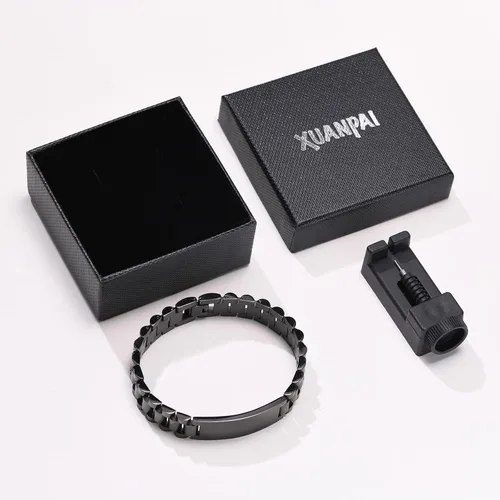 Vista 7 de Fathers Day Bracelet for Dad,To My Dad Bracelet,Masculine Watch Band Stainless Steel Link Bracelet Dad Birthday Bracelet for Men From Daughter Son