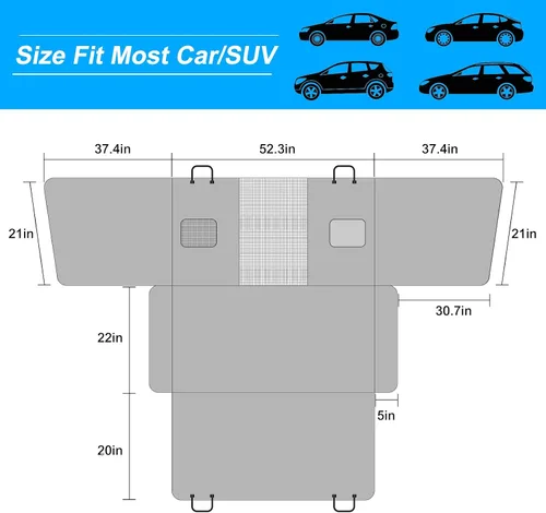 Vista 7 de Funda de asiento de automóvil para perro de alta calidad, resistente a los arañazos, protector de puerta de automóvil para perros, protección