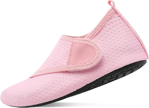 Vista 4 de Scurtain - Zapatos acuáticos para niños, calcetines acuáticos de secado rápido con sensación de pies descalzos para niños, niñas y bebés con suela