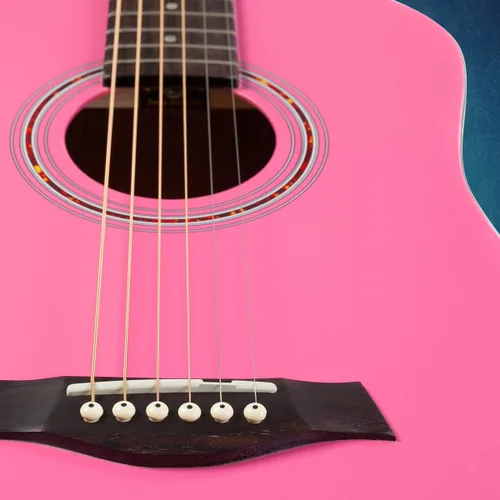 Vista 5 de ¡Hola! Guitarras acústicas dreadnought de lujo, Rosado
