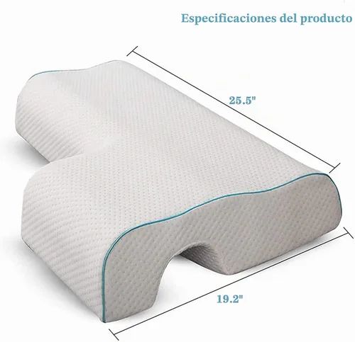 Vista 6 de JACKGOLD Almohada arqueada, almohada para parejas con rebote lento y espuma viscoelástica transpirable, almohada de sueño para parejas para manos