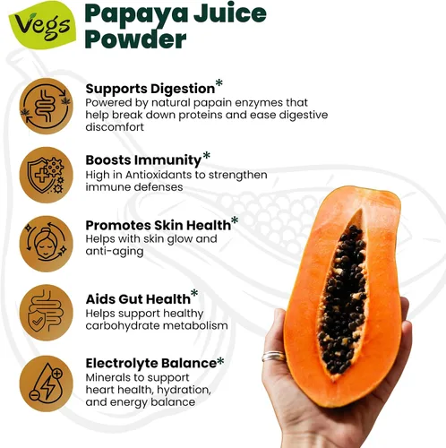 Vista 3 de Jugo de papaya en polvo con enzima digestiva de papaína natural, concentrado y liofilizado 20:1 concentrado y liofilizado en polvo para la digestión