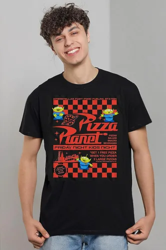 Vista 6 de Disney Pixar Toy Story Pizza Planet Take Out Flyer Disneyland World Tee Funny Humor Camiseta gráfica para hombre