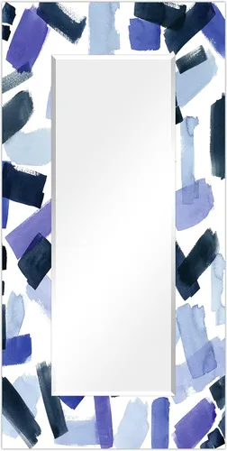 Vista 38 de Empire Art Direct Espejo de pared rectangular biselado en blanco y negro con vidrio templado impreso abstracto, tocador, espejo de baño, listo