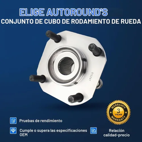 Vista 5 de Autoround 513297 Par de buje de rueda delantera de repuesto para Nissan Sentra 2007 2008 2009 2010 2011 2012 2.0L solo 4 lengüetas con ABS