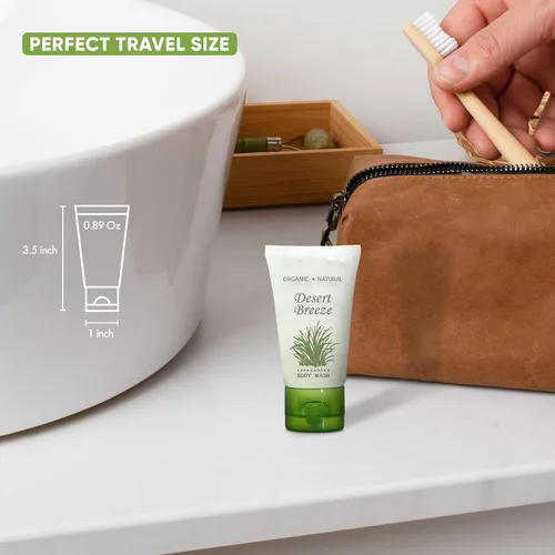 Vista 5 de Gel de baño para hotel, tamaño de viaje, 20 unidades, botellas de 1 oz, amenidades de los huéspedes para alquileres vacacionales y alquileres a