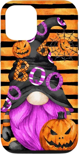 Vista 26 de iPhone 16 Halloween Gnome With Purple Beard Women Pumpkin Witchy Boo Case