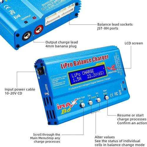 Vista 3 de Cargador/descargador para LiPo Lilon GoolRC B6 Mini Equilibrio Profesional Vida Batería NiCd NiMH PB RC