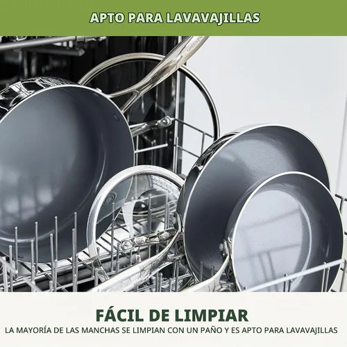 Vista 9 de GreenPan Valencia Pro Sartén de Acero Inoxidable de 8", Sartén Apta para Inducción con Tri-Capa Espejada, Cerámica Antiadherente Sin PFAS, Batería