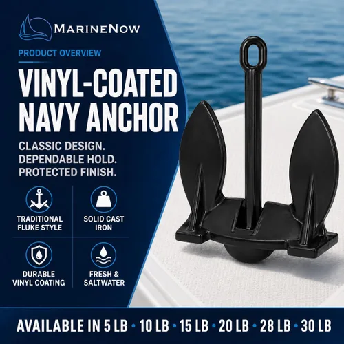 Vista 10 de MarineNow Ancla marina de hierro fundido recubierto de vinilo