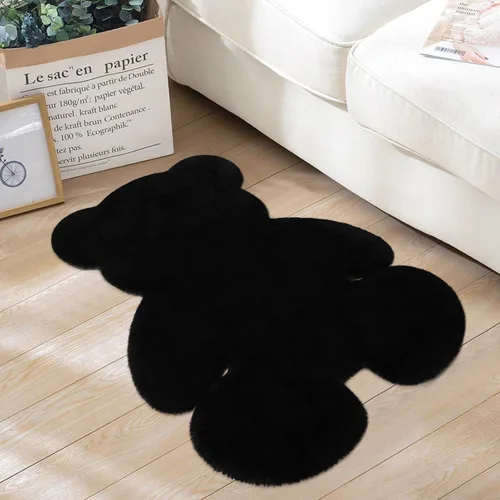Vista 21 de Alfombra de pelo de oveja sintética de 2 pies, suave y esponjosa, bonita alfombra de felpa para guardería, habitación de niños y niñas, decoración