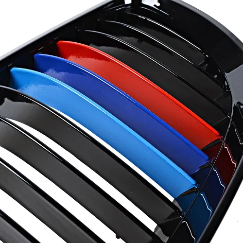 Vista 3 de Compatible con la serie 08-13 3 M3 E92 E93 07-10 Coupé E93 06-10 E92 2D 2 piezas negro brillante M Color frontal central rejilla de riñón
