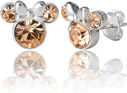 Vista 12 de Minnie Mouse Birthstone Stud Earrings Official License Cristal transparente de abril