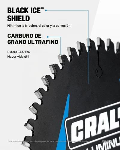 Vista 4 de CRALY Hoja de sierra circular de 4-1/2 pulgadas con 42 dientes para cortar aluminio y metal no ferroso, eje de 3/8 mm, con punta de carburo, corte