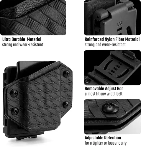 Vista 3 de TACTICAL GEEK TX1 - Funda multiherramienta EDC, funda ajustable con clip trasero para cinturón, multiherramienta no incluida (negro)