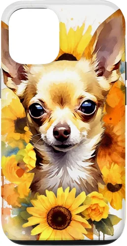 Vista 28 de Chihuahua Dog Watercolor Funda de girasol Chihuahua para iPhone 17