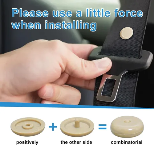 Vista 3 de Augeny 10 juegos de topes para botón del cinturón de seguridad, clips de plástico para hebilla del cinturón de seguridad, kit universal de botón