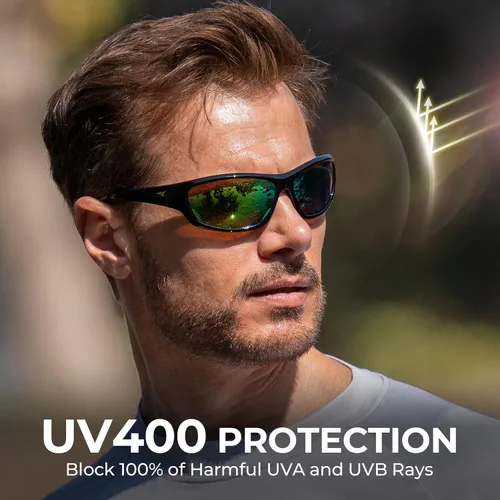 Vista 5 de KastKing Hiwassee - Gafas de sol deportivas polarizadas para hombres y mujeres, gafas de sol envolventes para pesca, ciclismo y correr, protección UV