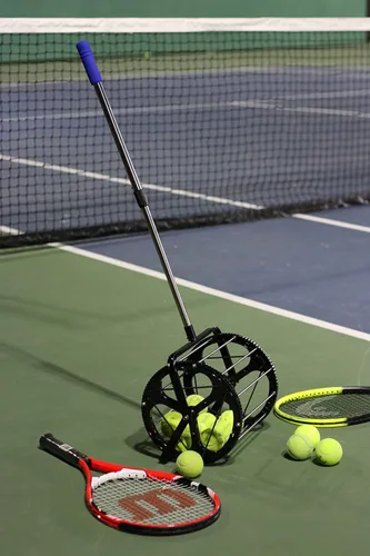 Vista 4 de Tolva de pelota de tenis para entrenadores y jugadores de tenis, escuelas y clubes, equipo/accesorio para canchas de tenis