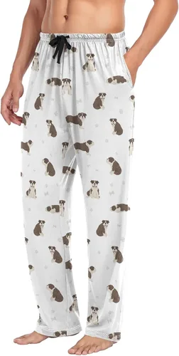 Vista 4 de Ollabaky Pantalones de pijama para hombre, pantalones de descanso con bolsillos, Multi
