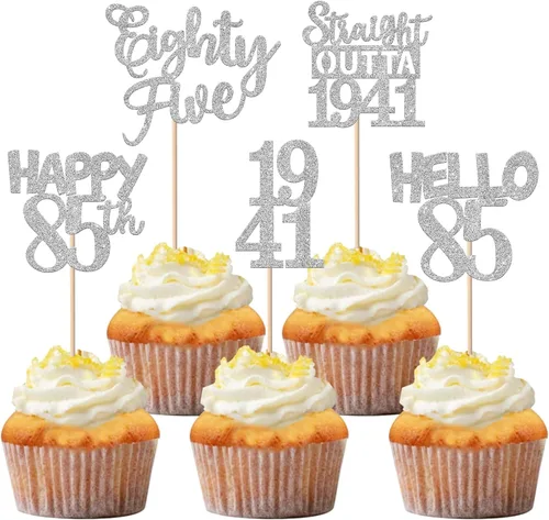 Vista 106 de 30 piezas negras para cupcakes de 10.º cumpleaños con purpurina Ten Happy 10 Straight Outta 2016 para saludos a 10 años 10 cumpleaños, boda Negro