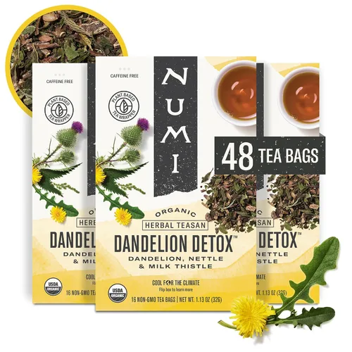Vista 25 de Té de cúrcuma, Amber Sun, Numi Organic Mezcla de té de cúrcuma de hierbas con rooibos y especias