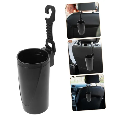 Vista 2 de STOBAZA Multifunctional Hanging Car Trash Can Headrest Mount Space-Saving Organizer with Plastic for Vehicle Storage and