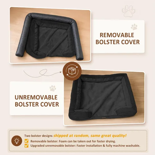 Vista 6 de Comfort Expression - Cama ortopédica para perros medianos, 28 x 19 pulgadas, cama impermeable y de apoyo de espuma con cojines removibles, sofá