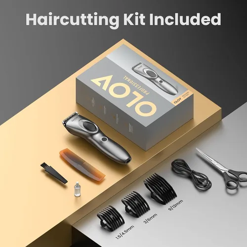Vista 8 de Cortapelos para hombres, kit de cortapelos inalámbrico, ajuste ajustable de 4 longitudes, ajustes de 2 velocidades, cabezales de cuchilla