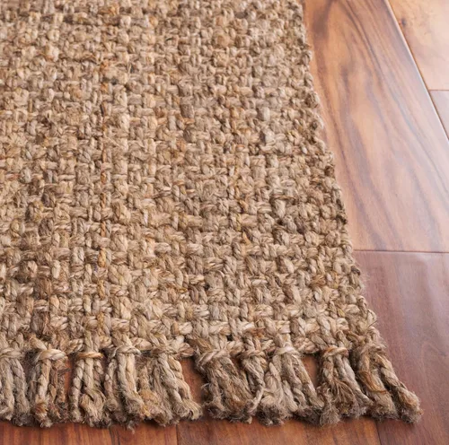 Vista 6 de Alfombra de área de yute natural tejido a mano Safavieh NF467A, de la colección de fibra natural (5 ft x 8 ft), Yute, Natural