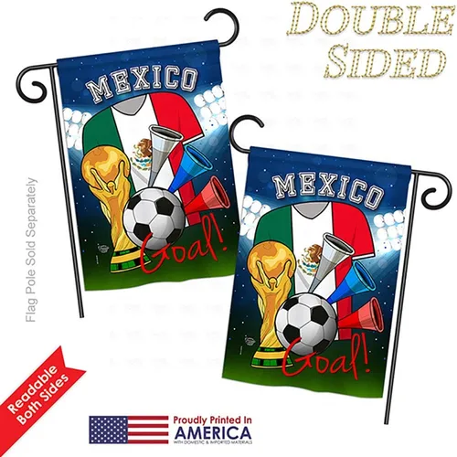Vista 8 de HG192101 World Cup México Fútbol Intereses Deportes Impresiones Decorativas Casa Vertical 28" X 40" Jardín 13" 18.5" Doble Cara Bandera Impreso
