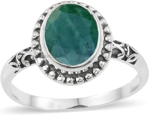 Vista 14 de Anillo de plata de ley 925 para mujer, anillo único de gema ovalada hecho a mano