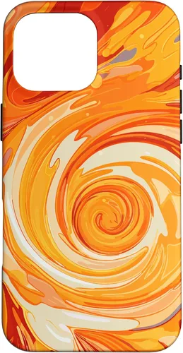 Vista 19 de iPhone 16 Swirl Orange Color Illustration Pattern Abstract Art Case