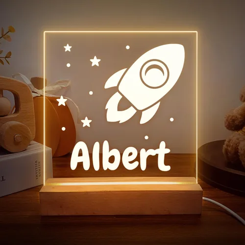 Vista 15 de Luz nocturna personalizada para bebés y niños, lámpara LED de corona de estrellas con nombre personalizado para niñas y niños, luces nocturnas