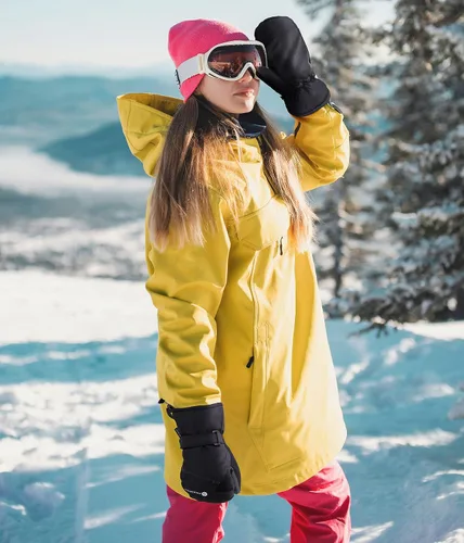 Vista 6 de ANDORRA Manopla de esquí y snowboard con pantalla táctil para mujer con cremallera diagonal Negro