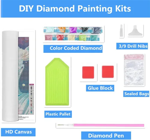 Vista 6 de Kits de pintura de diamantes 5D, nieve de invierno, arte de diamantes para pintar por números para adultos, 8 x 12 pulgadas, gran taladro completo