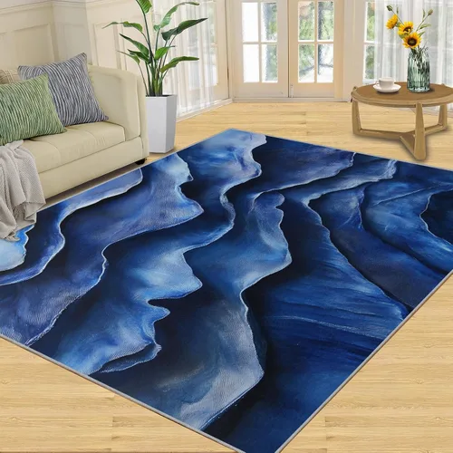Vista 23 de Monstera Print Rugs for Bedroom, Luxury Monstera Area Rug, Tropical Plants Rugs for Living Room, Indoor Non-Slip Rug, Machine Washable Carpet for