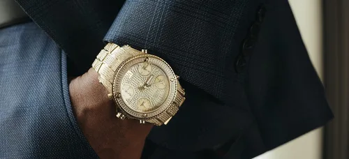 Vista 6 de JBW JB-6213-A "Jet Setter" reloj de oro y diamantes, con cinco zonas horarias, para hombre