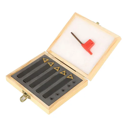Vista 7 de kimllier 5 Uds. Torno de carburo indexable de 1/2 pulgada Torno de torneado de herramientas de torno de metal Herramientas Insertos Bits