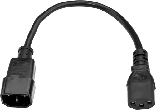 Vista 7 de StarTech Cable de extensión de alimentación de 1 pie, C14 a C13, 10A 125V, 18AWG, extensión de cable de alimentación de computadora, IEC-320-C14 a