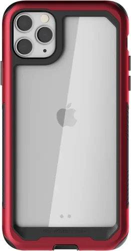 Vista 50 de Ghostek Atomic - Funda delgada para Galaxy Z Flip 4, parte trasera de aramida con parachoques de aluminio rojo, funda protectora de doble capa a