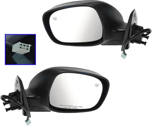 Vista 136 de TRQ Conjunto de 2 piezas de espejo lateral para conductor y pasajero, ajuste eléctrico, sin calefacción, sin memoria, color negro, compatible