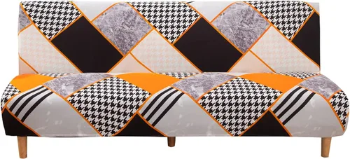 Vista 16 de ele ELEOPTION Funda de Sofá Cama sin Brazos Triangular Gris Funda Deslizable Elástica Fundas de Sofá Plegable Fundas de Sofá Fundas de Futón